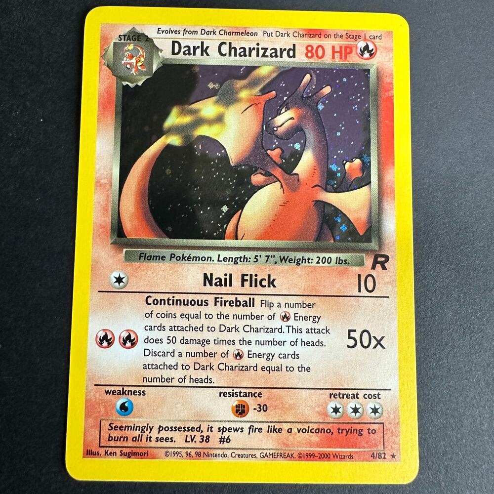 Pokemon TCG Dark Charizard 4/82 Team Rocket Holo Rare Near Mint Unlimited